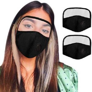 2 Pack Cotton Face Mask Cover with Eye Shield, Breathing Valve, and 4 Filters,